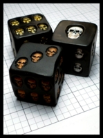 Dice : Dice - 6D - Skull Dice Large Black - GenCon Aug 2015